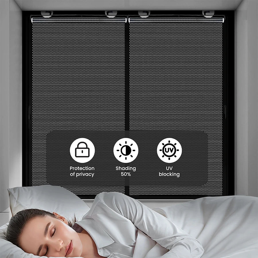 DARKNEST – Premium Blackout Roller Shades, No-Drill Cellular Window Blinds for Indoor & Outdoor Use 3