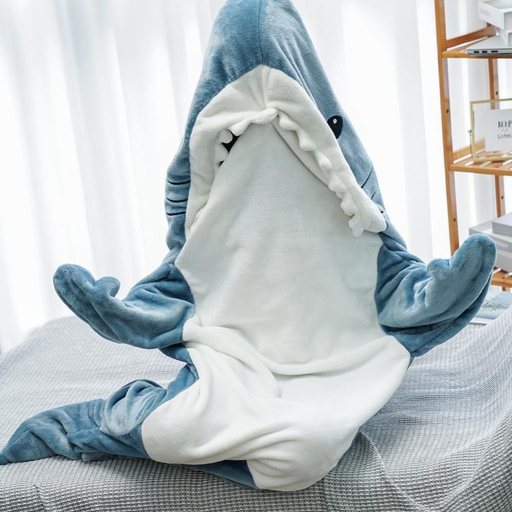 Sharkbuddy - Accogliente tutina a forma di squalo per bambini e adulti - Design ultra morbido e giocoso