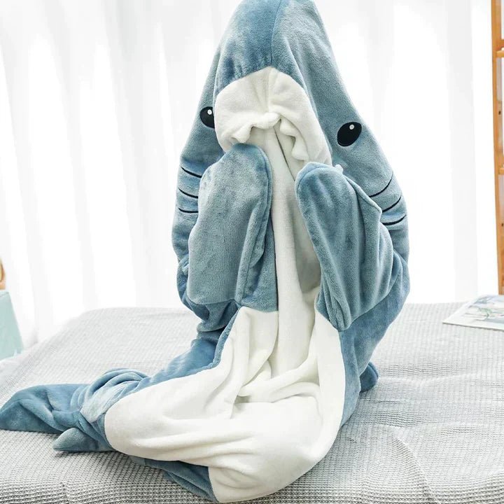 Sharkbuddy - Accogliente tutina a forma di squalo per bambini e adulti - Design ultra morbido e giocoso