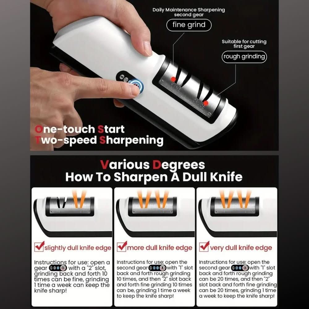SharpEase Duo – Rechargeable 2-Stage Knife Sharpener