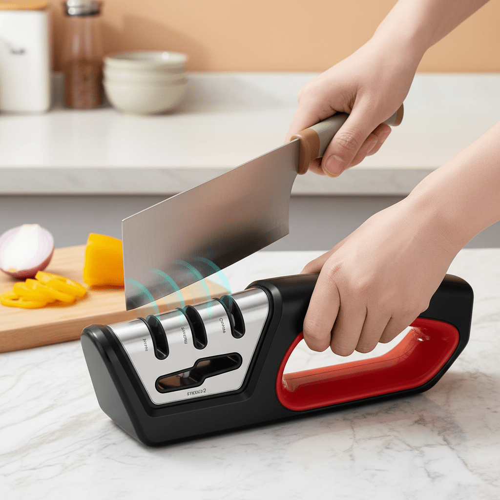 SHARPMIX – 4-in-1 Knife Sharpener & Scissors Polisher – Ergonomic Kitchen Tool 1