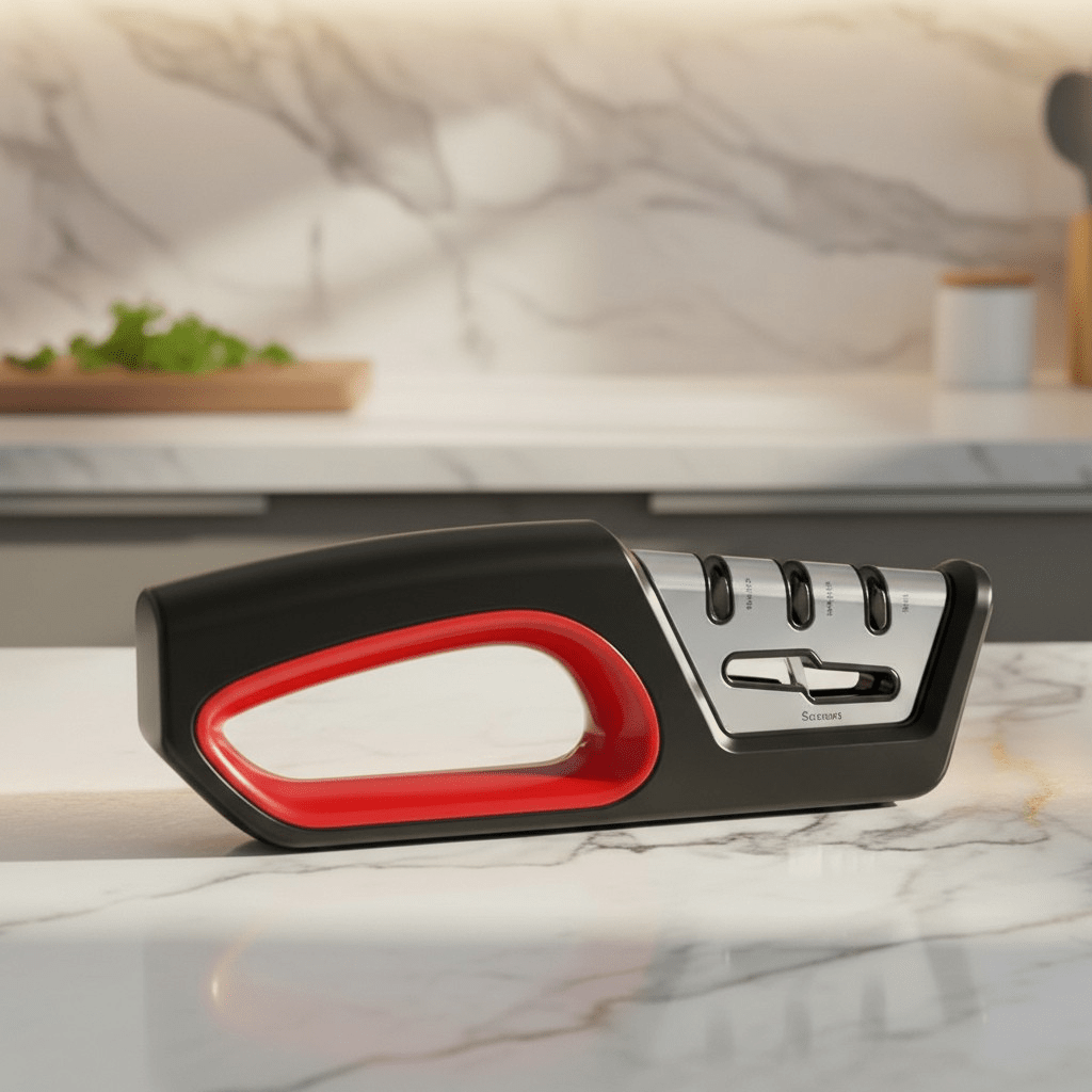 SHARPMIX – 4-in-1 Knife Sharpener & Scissors Polisher – Ergonomic Kitchen Tool 0