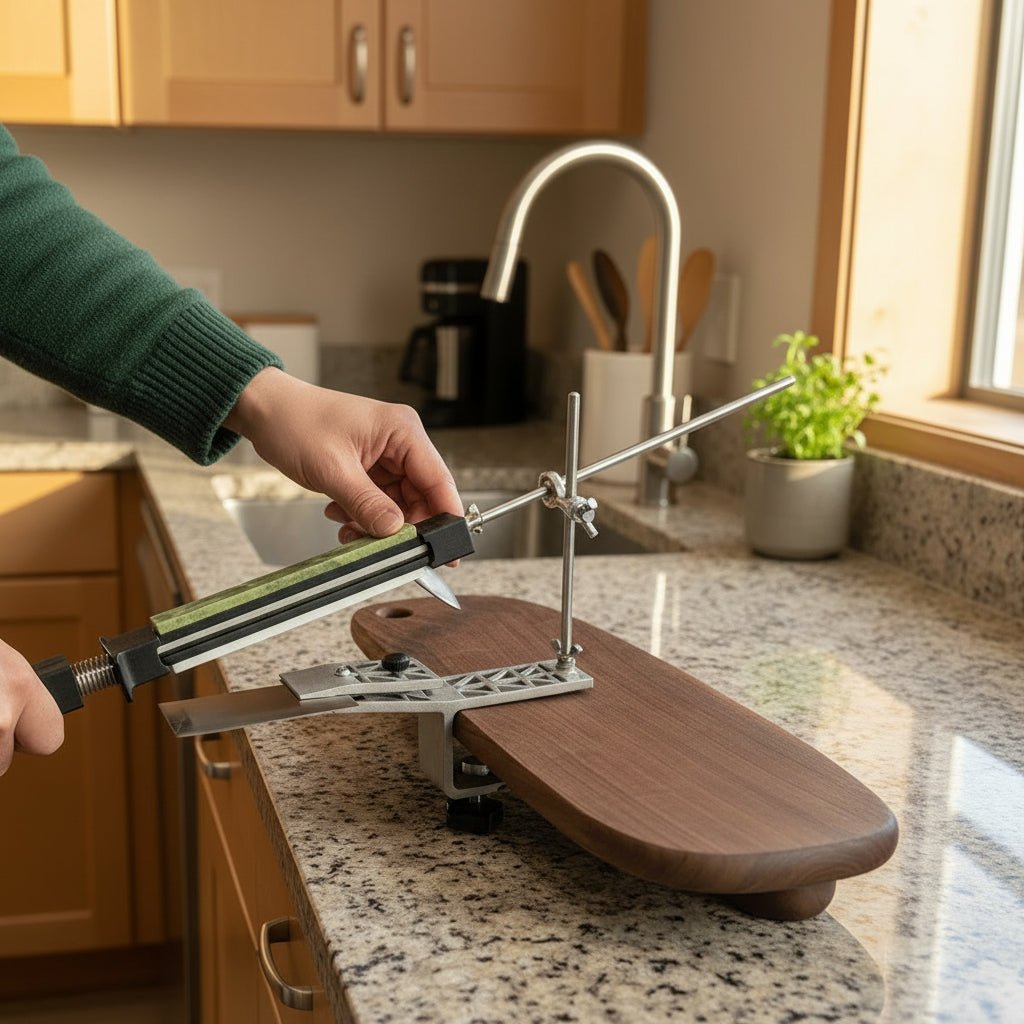 SHARPVISE – Precision Manual Knife Sharpener with Adjustable Rotatable Clamp for All Blades 1