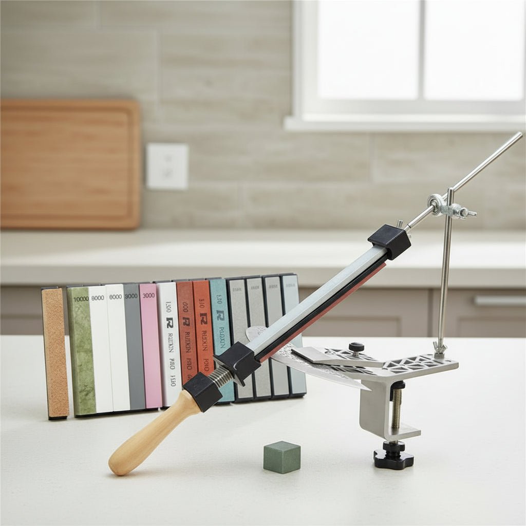 SHARPVISE – Precision Manual Knife Sharpener with Adjustable Rotatable Clamp for All Blades 0