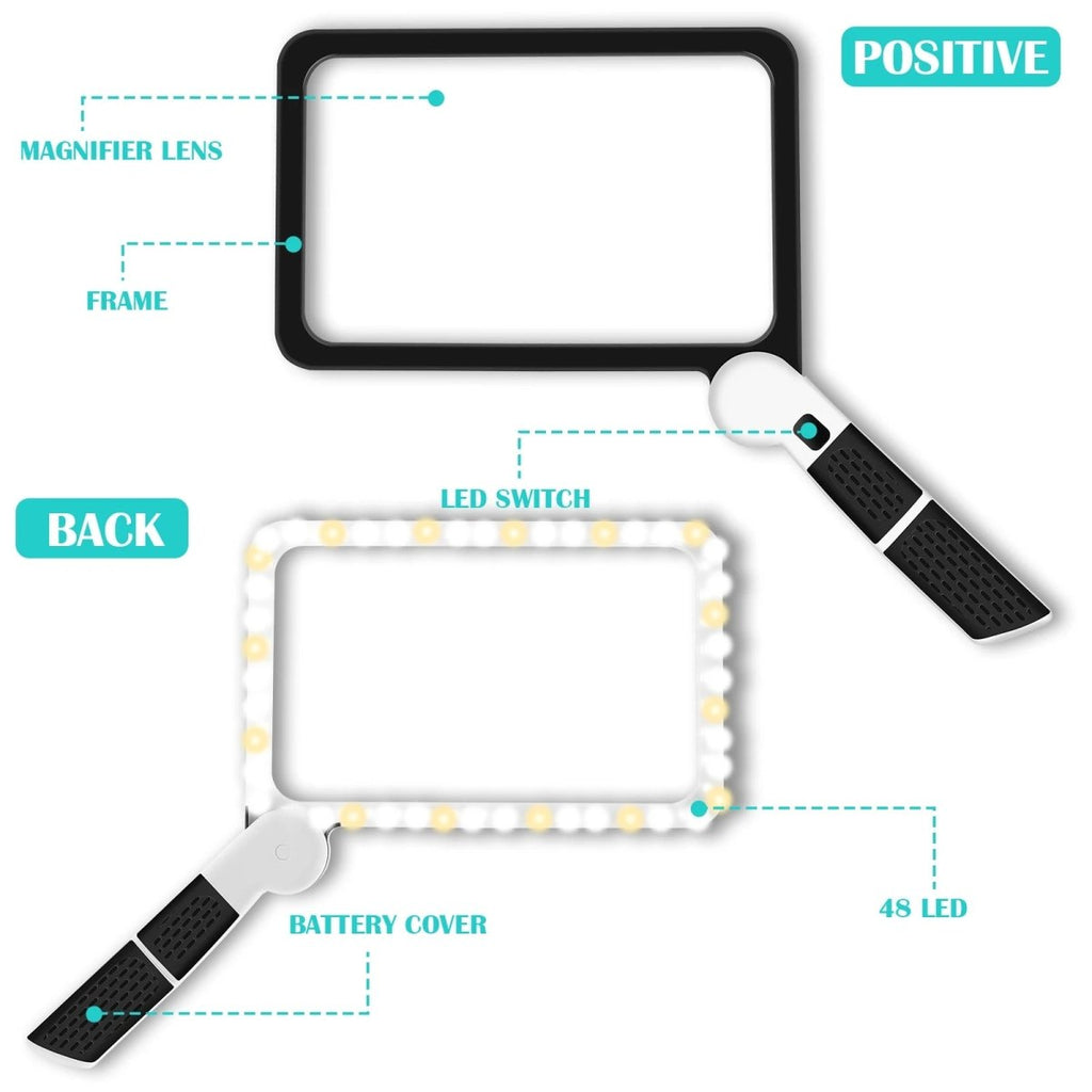 VISIONPLUS – 5x Handheld LED Magnifier for Reading and Detailed Work 3