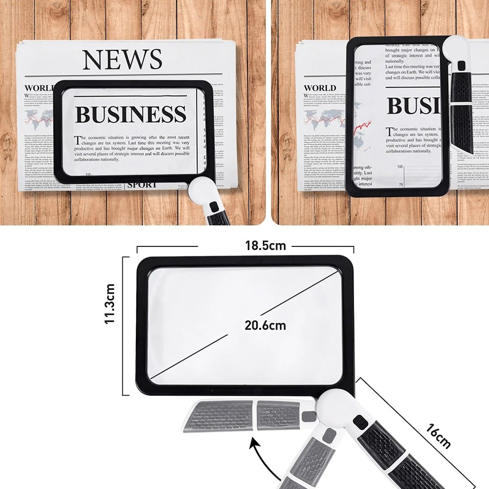 VISIONPLUS – 5x Handheld LED Magnifier for Reading and Detailed Work 4