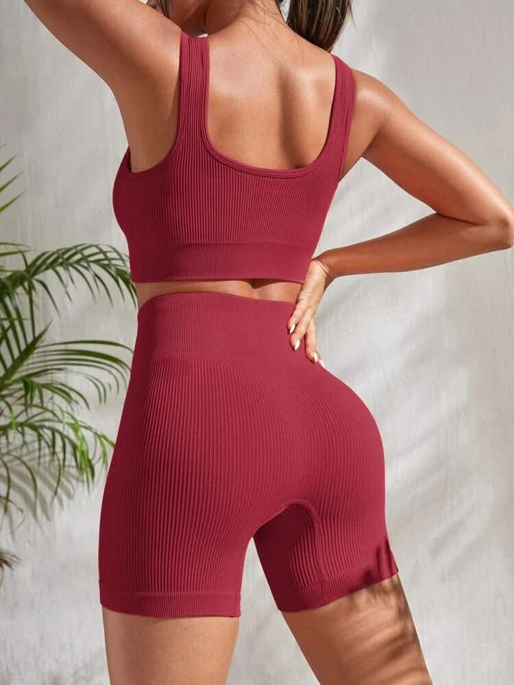 Sienna - Women's 2-Piece Fitness Set, Breathable Sports Top & Shorts 3