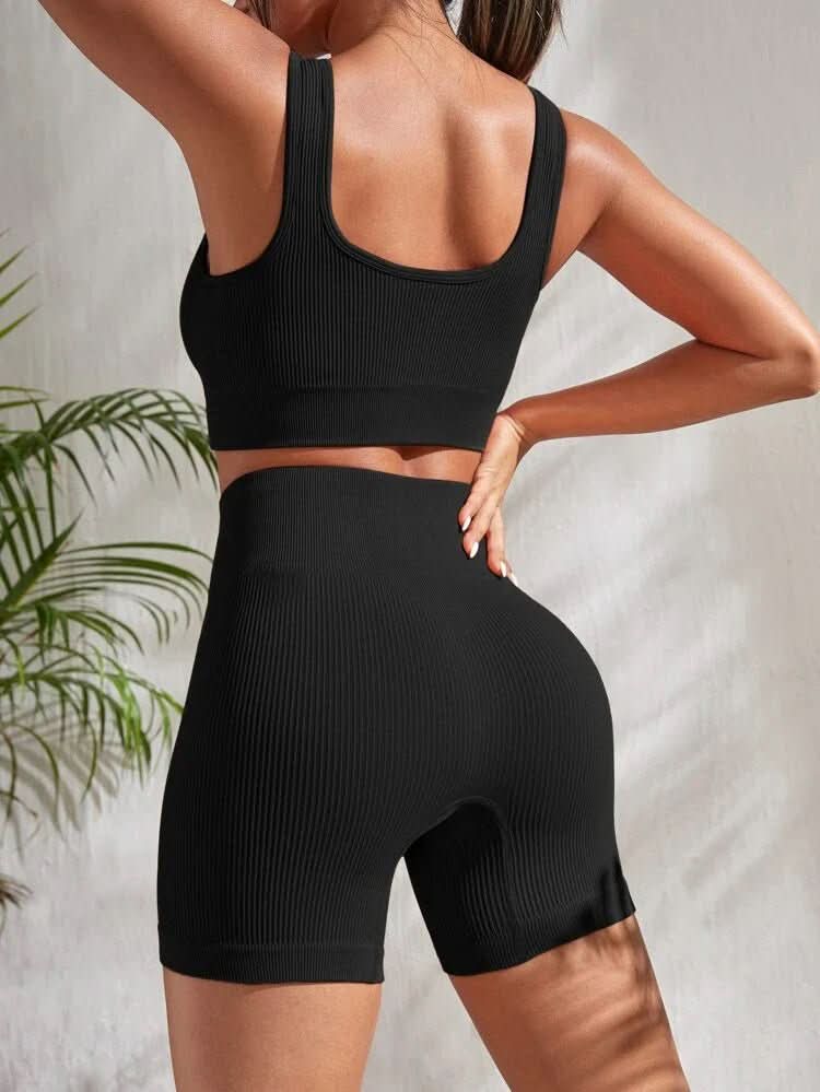 Sienna - Women's 2-Piece Fitness Set, Breathable Sports Top & Shorts 4
