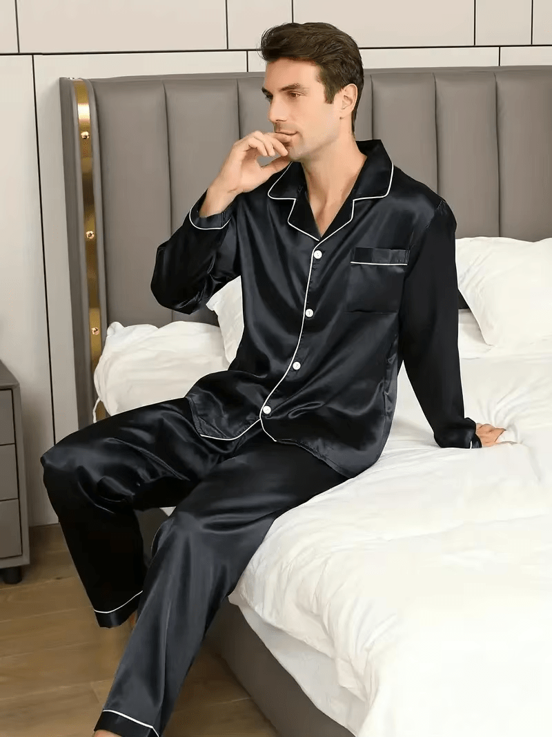 Silkon Men’s Pyjamas-Silk Satin Pajamas for men with a stylish fit & comfort 4