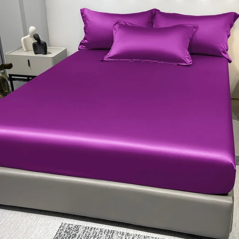 SILQUE – Soft Ice Silk Satin Fitted Sheet for Luxurious Comfort