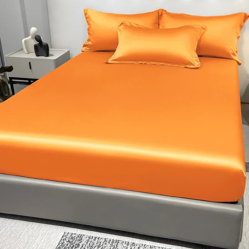 SILQUE – Soft Ice Silk Satin Fitted Sheet for Luxurious Comfort