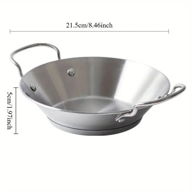 Stainless Steel Flat Pan with Dual Fry Trays for Seafood and Snacks 4