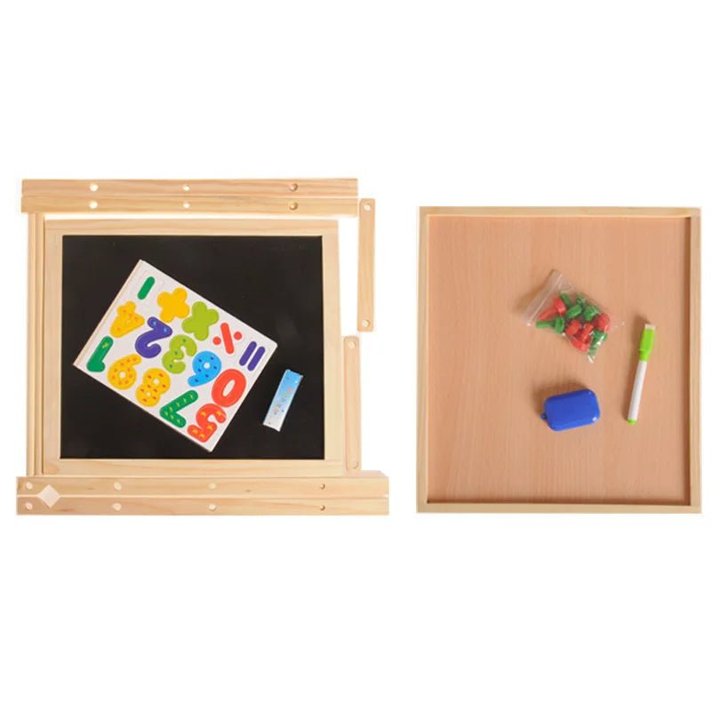 Sketchstar Duo – Caballete ajustable 2 en 1 para niños – Pizarra de tiza y pizarra blanca para el crecimiento creativo