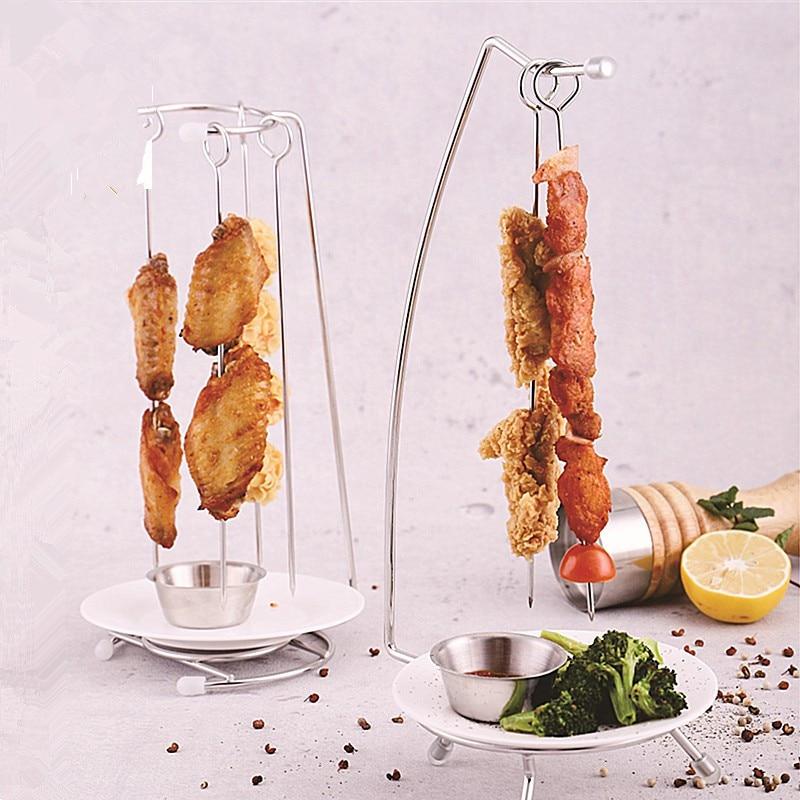 Stainless Steel BBQ Skewers Set with Grill Rack for Perfect Outdoor Grilling 0