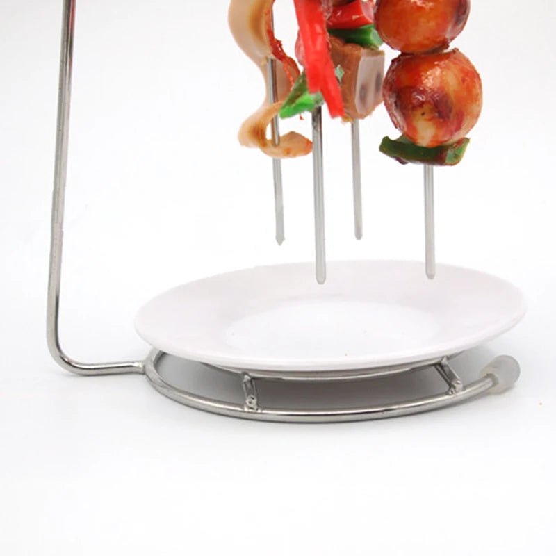 Stainless Steel BBQ Skewers Set with Grill Rack for Perfect Outdoor Grilling 1