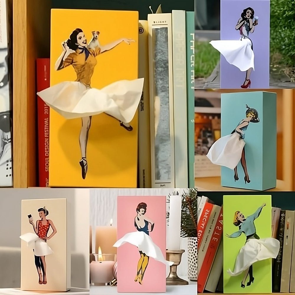 Whimsical Flying Skirt Tissue Box - Durable Design for Home & Office Decor 6