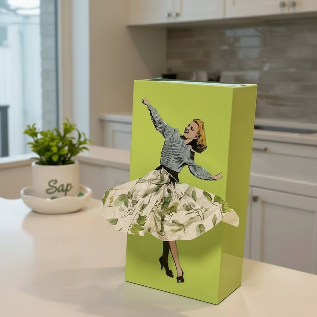 Whimsical Flying Skirt Tissue Box - Durable Design for Home & Office Decor 0