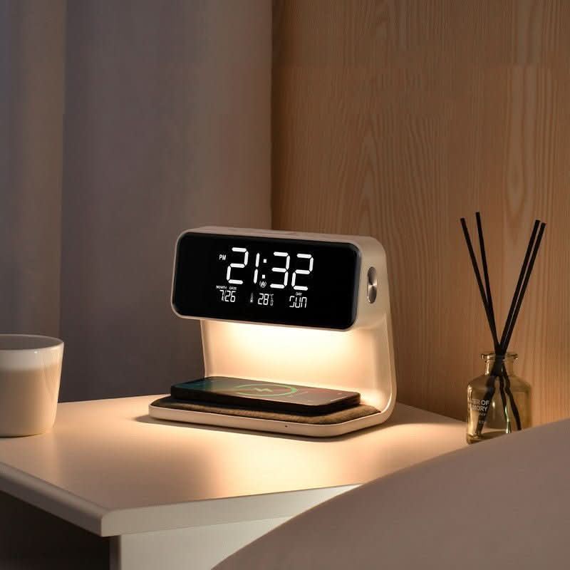 Smart 3-in-1 Bedside Lamp with Wireless Charger & LCD Alarm Clock 2