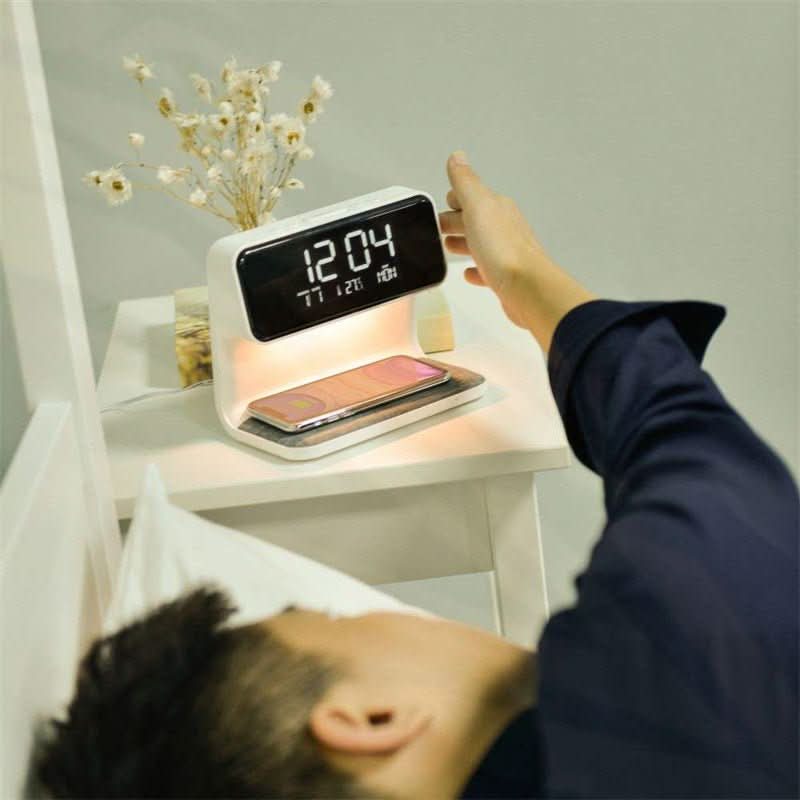 Smart 3-in-1 Bedside Lamp with Wireless Charger & LCD Alarm Clock 1