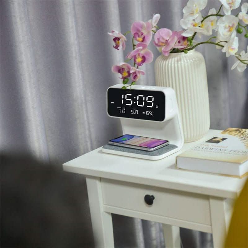 Smart 3-in-1 Bedside Lamp with Wireless Charger & LCD Alarm Clock 4