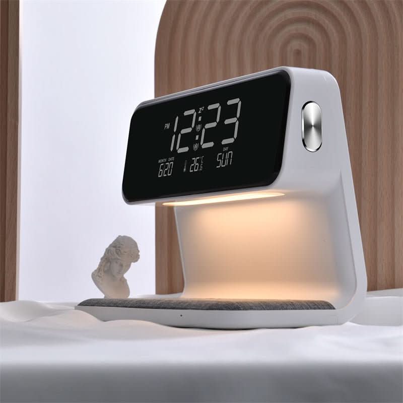 Smart 3-in-1 Bedside Lamp with Wireless Charger & LCD Alarm Clock 7
