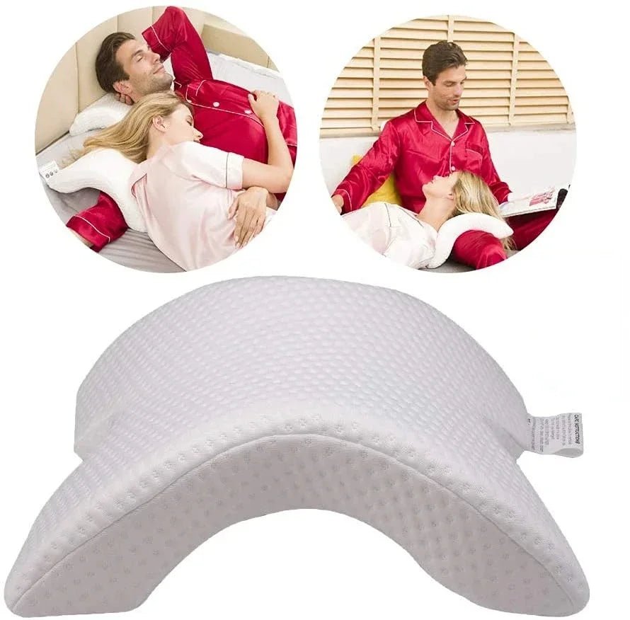 SleepEase – Oreiller orthopédique en mousse à mémoire de forme en U pour le soutien du cou et des mains