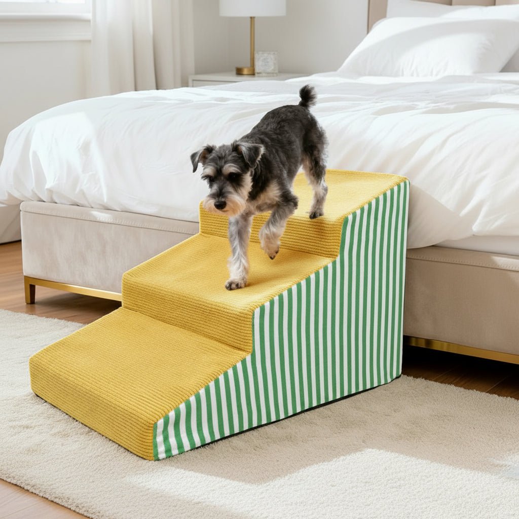 High-Density Foam Dog Stairs - Gentle Slope, Non-Slip, Washable Cover 2