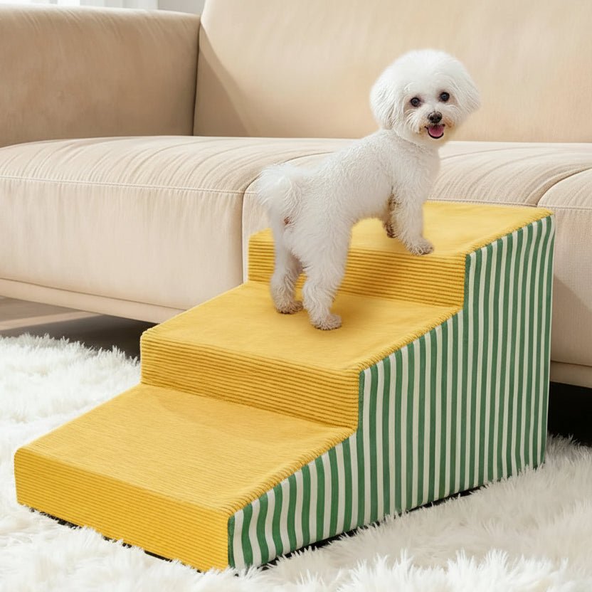 High-Density Foam Dog Stairs - Gentle Slope, Non-Slip, Washable Cover 8