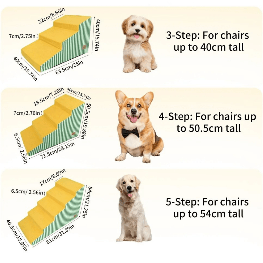 SLOPEPAW – High-Density Foam Dog Stairs with Gentle Slope & Non-Slip Base