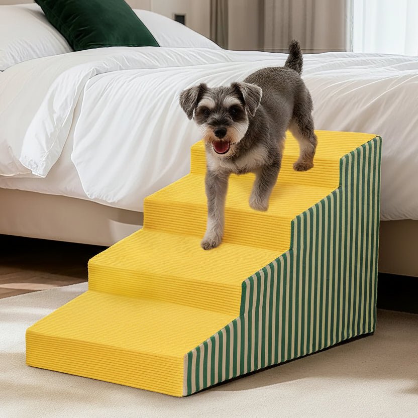 High-Density Foam Dog Stairs - Gentle Slope, Non-Slip, Washable Cover 1