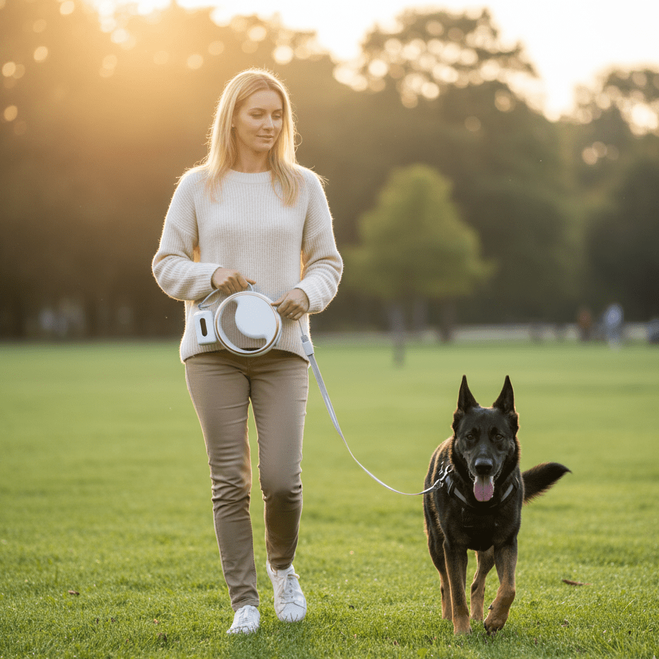 SmartLead – Automaattinen koiran talutin LED-valolla ja jätetaskulla