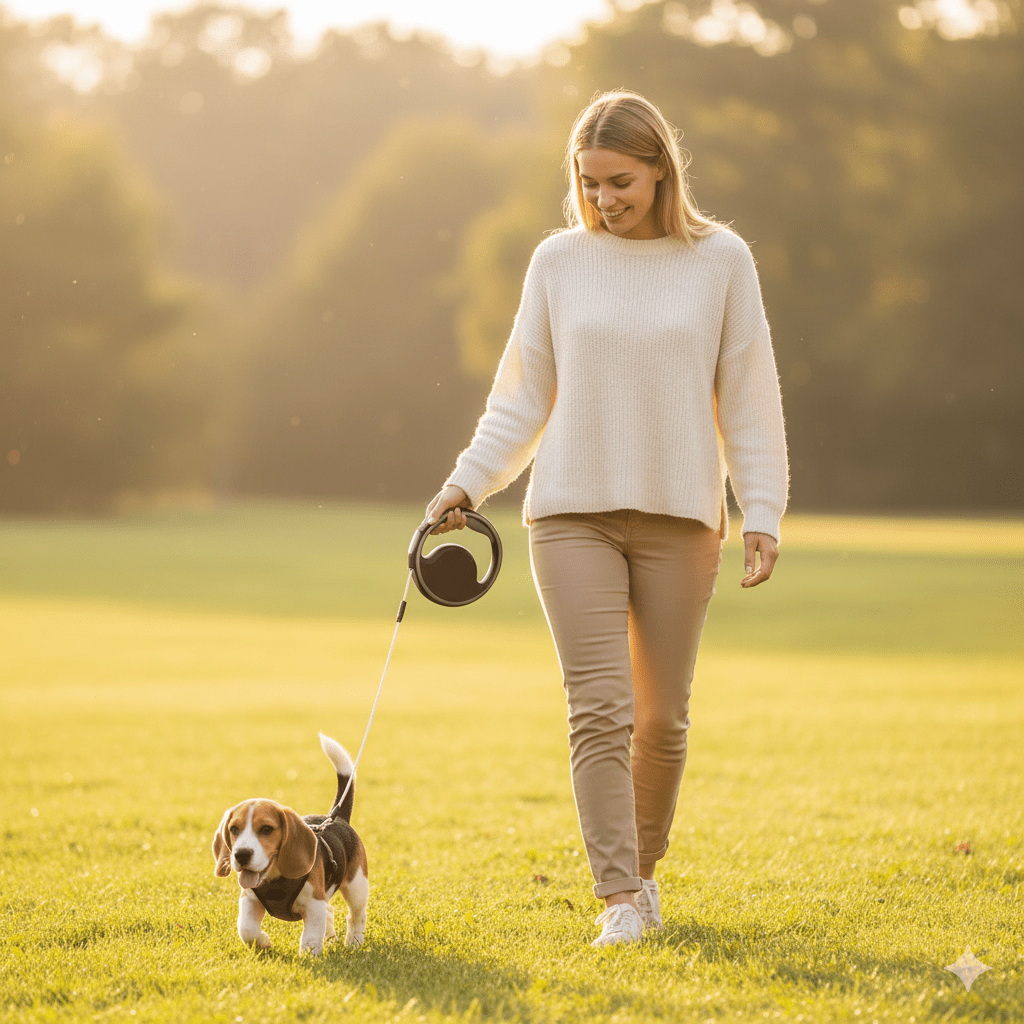SmartLead – Correa automática para perros con luz LED y soporte para bolsas de desechos