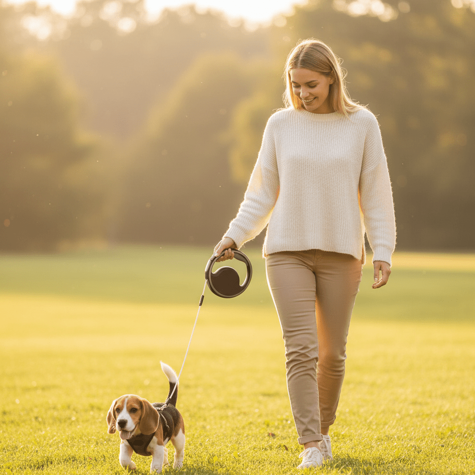 SmartLead – Automaattinen koiran talutin LED-valolla ja jätetaskulla