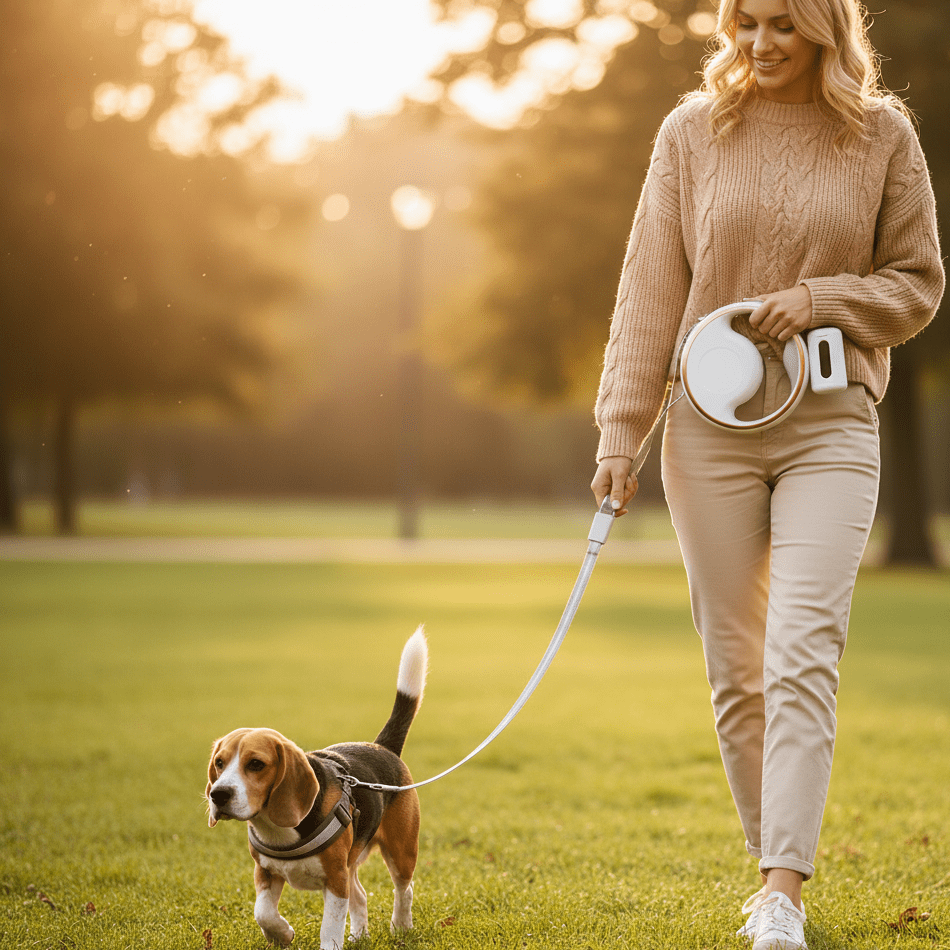 SmartLead – Automaattinen koiran talutin LED-valolla ja jätetaskulla