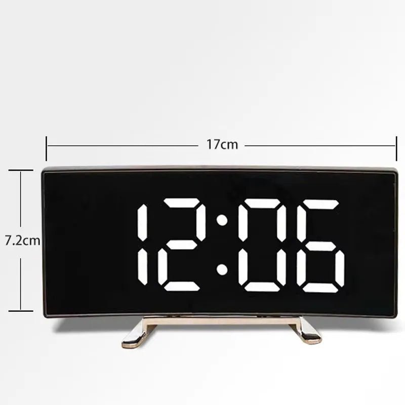 MIRRORTIME CURVE – Curved LED Mirror Alarm Clock for Modern Spaces 5
