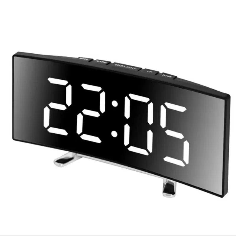 MIRRORTIME CURVE – Curved LED Mirror Alarm Clock for Modern Spaces 7