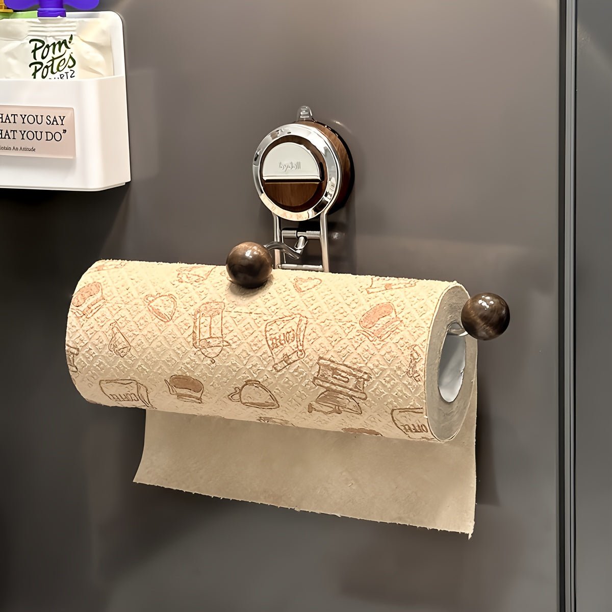 SUCLOCK – No-Drill Stainless Steel Paper Towel Holder with Reusable Suction Base 1