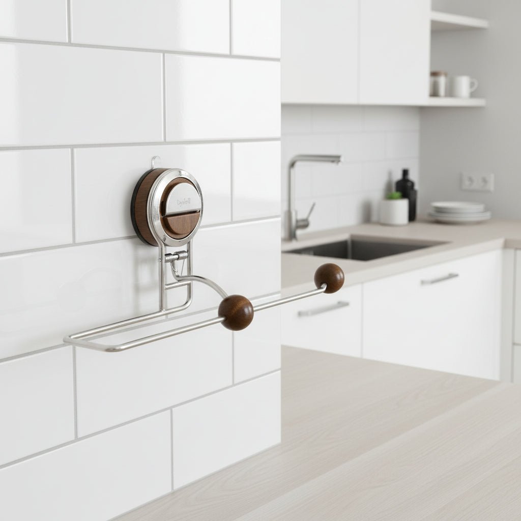 SUCLOCK – No-Drill Stainless Steel Paper Towel Holder with Reusable Suction Base 0