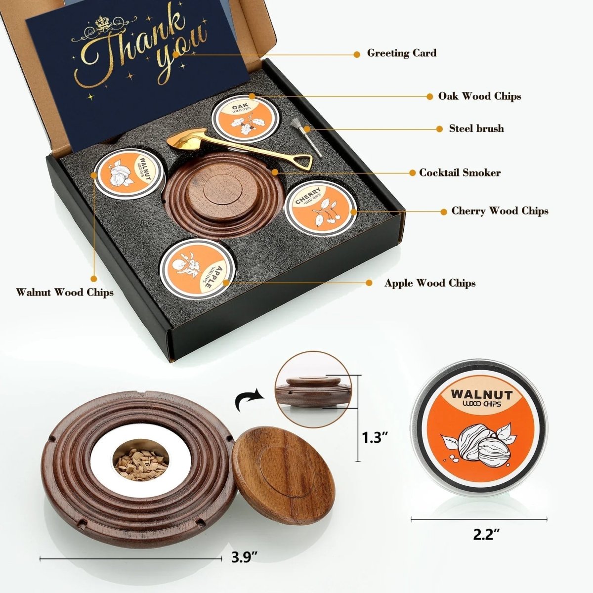 SMOKETAIL KIT - Ensemble de fumeurs de cocktails pour les amateurs de whisky et de bourbon