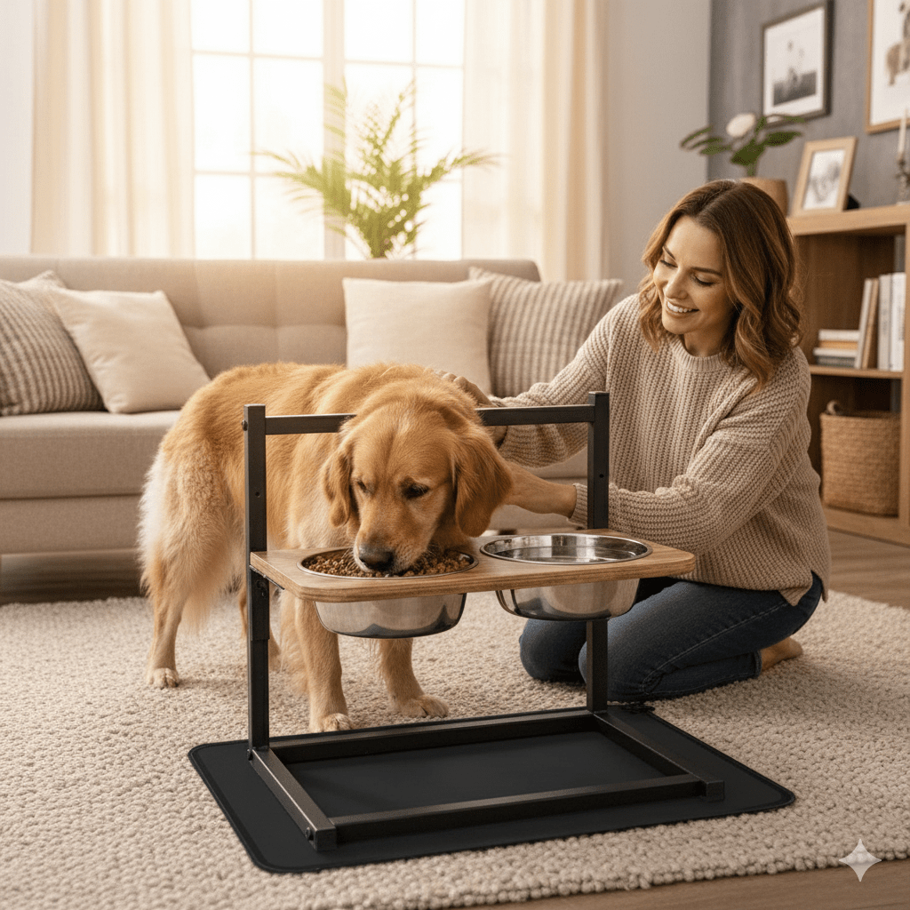 SNACKHAVEN – Comedero Elevado Ergonómico para Perros con Cuencos de Acero Inoxidable