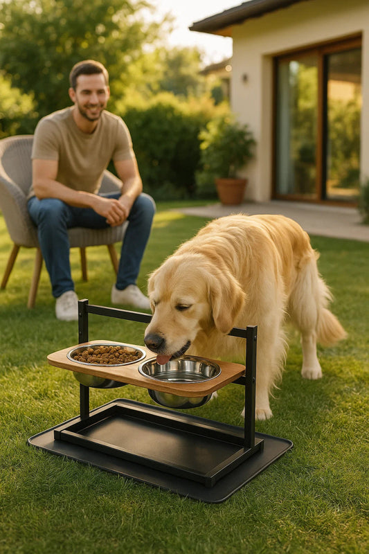 SNACKHAVEN – Comedero Elevado Ergonómico para Perros con Cuencos de Acero Inoxidable