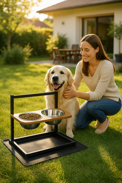 SNACKHAVEN – Comedero Elevado Ergonómico para Perros con Cuencos de Acero Inoxidable