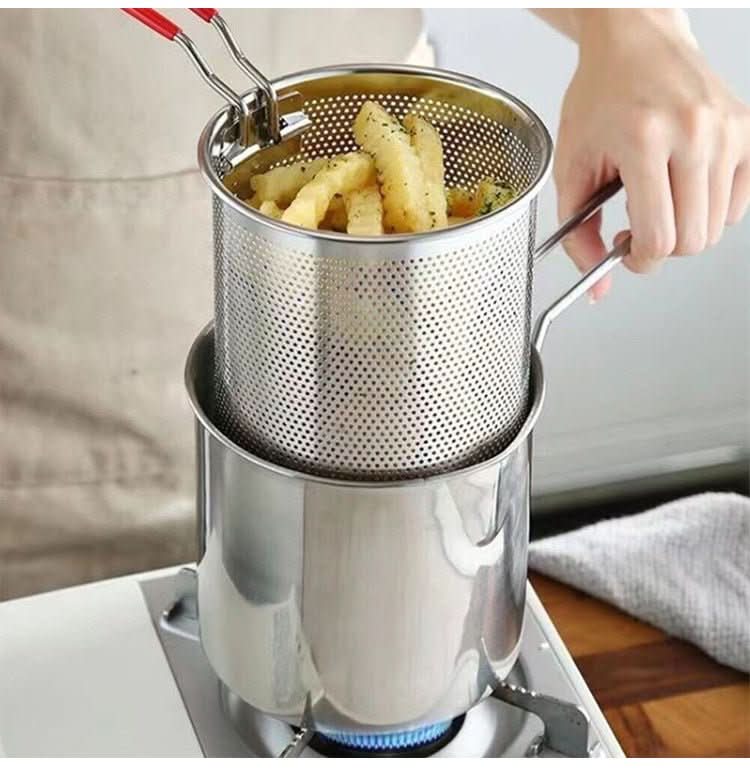 Multifunctional stainless steel fryer-hot air fryer for oil savings, anti-brewing silicone handle, 1200 ml capacity 0