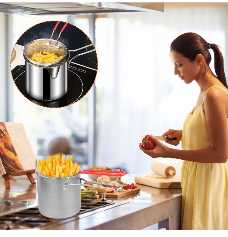 Multifunctional stainless steel fryer-hot air fryer for oil savings, anti-brewing silicone handle, 1200 ml capacity 2