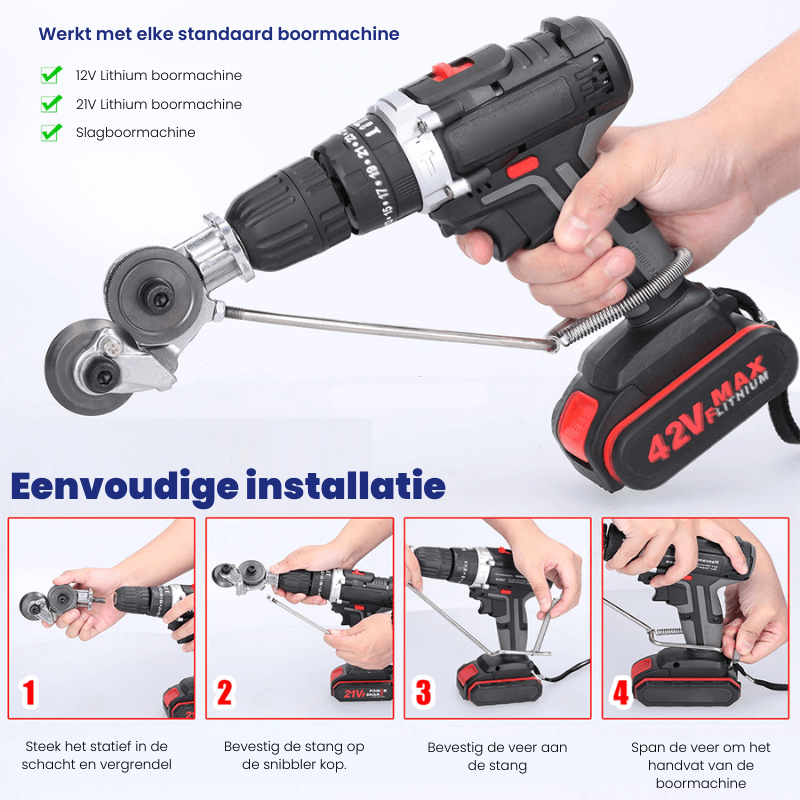 Sheet Metal Cutting Machine Cutter for Fast, Accurate Cuts – Portable Drill Compatible Tool for Iron, Copper, Steel, Aluminum-3