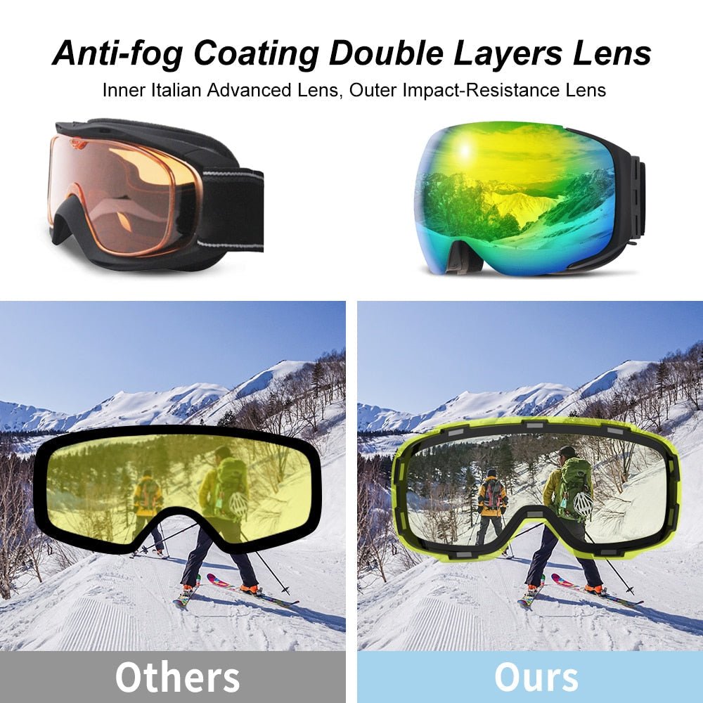 MIRRORMAG – Premium Magnetic UV400 Anti-Fog Ski Goggles with Quick-Change Lenses 3