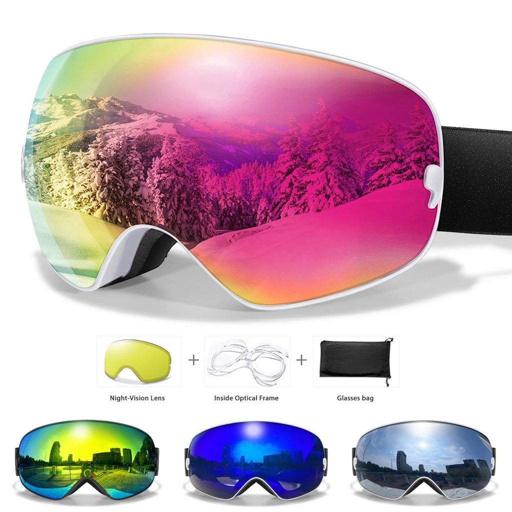 GLACIERGLOW – Premium Anti-Fog Ski Goggles with UV400 Protection & Night Vision Lens 1