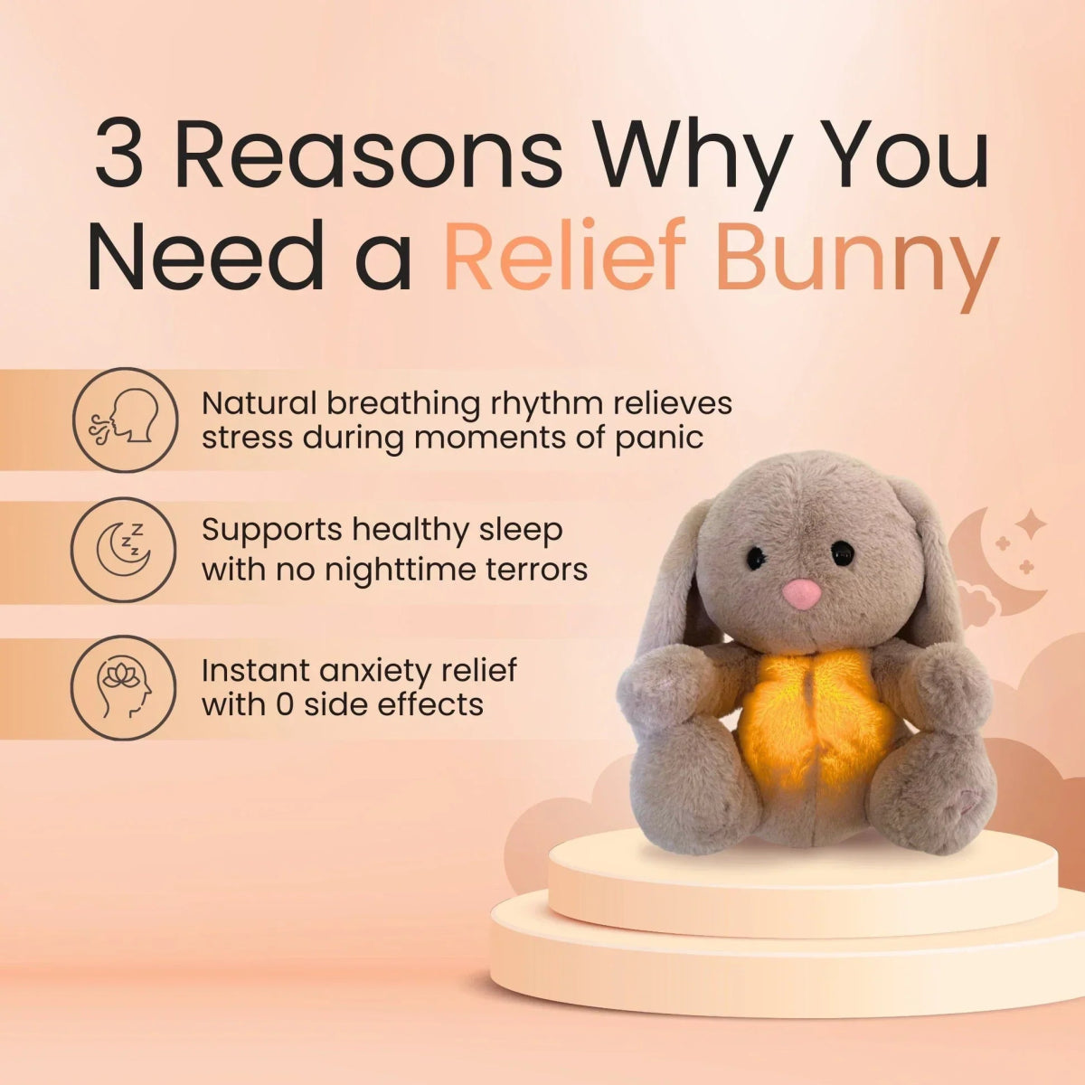 Snugglebunny Soother – Baby Sleep Aid with Breathing Simulation, Soothing Sounds & Light