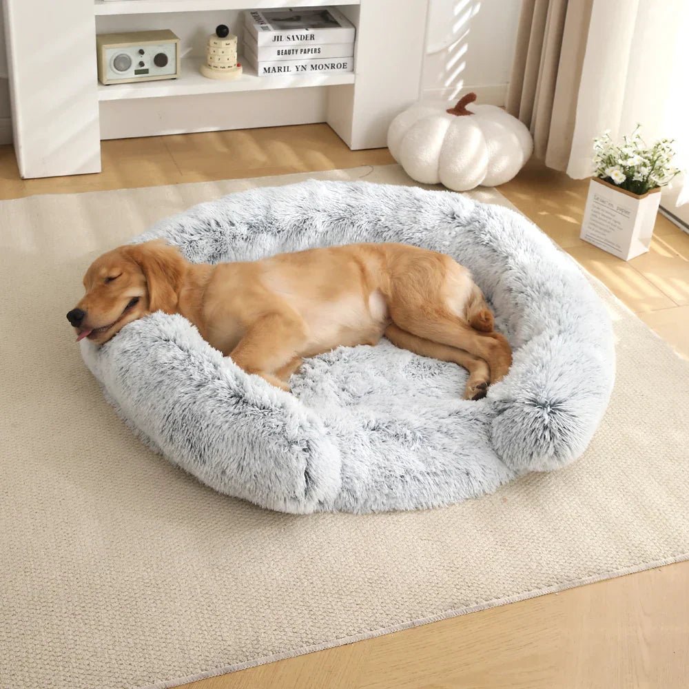 CozyNest Semi-Open Round Dog Bed | Ultra-Soft Plush | Washable Cover & Non-Slip Bottom 7