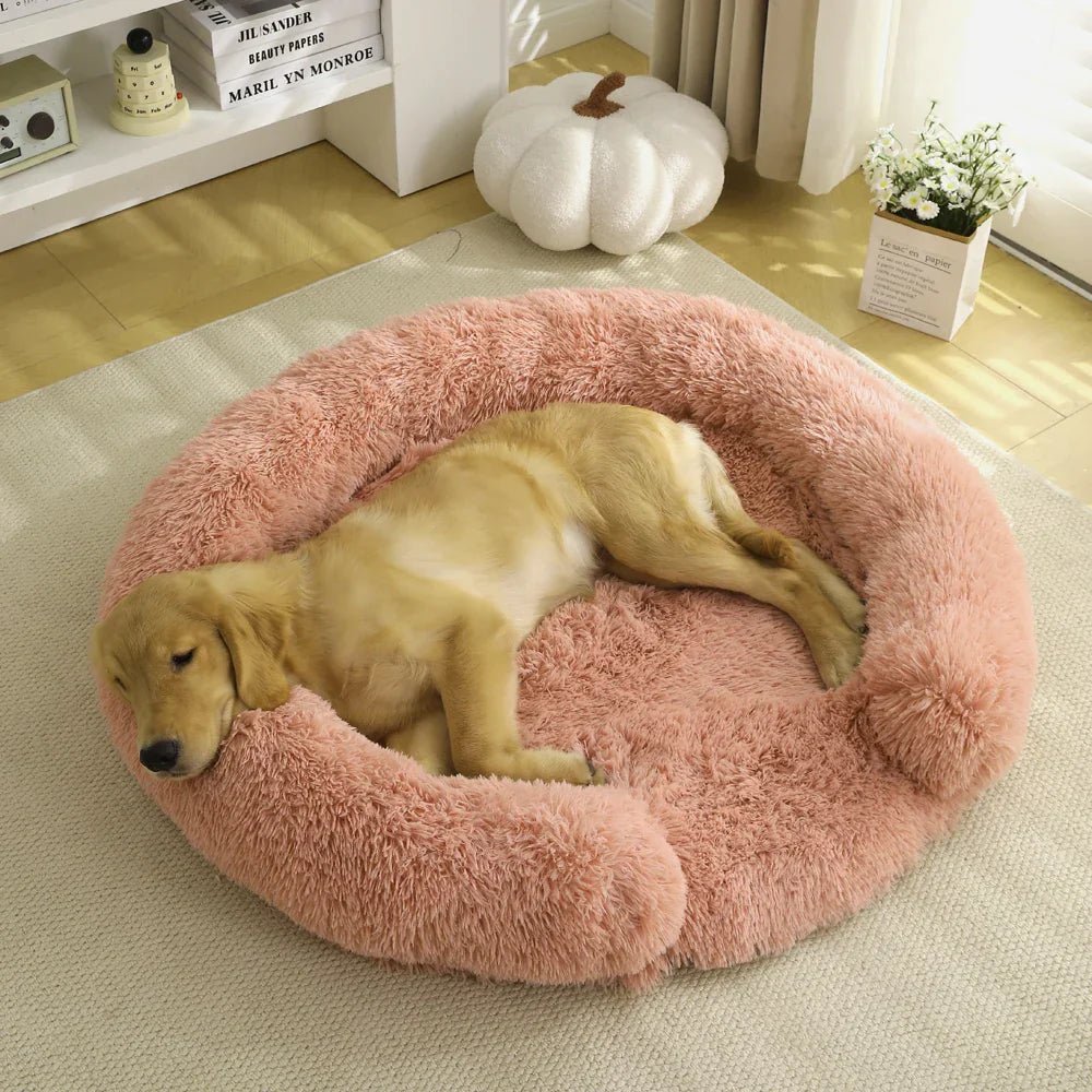 CozyNest Semi-Open Round Dog Bed | Ultra-Soft Plush | Washable Cover & Non-Slip Bottom 3